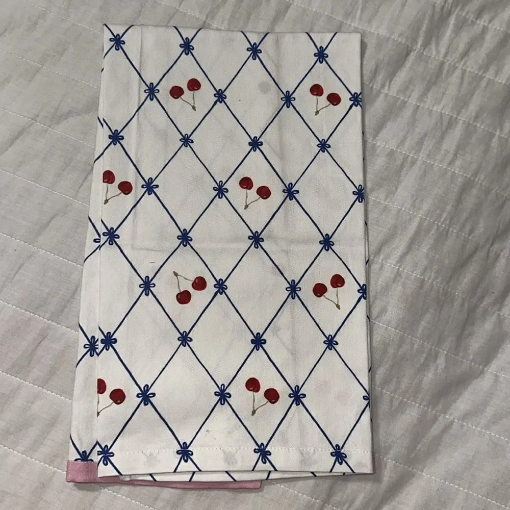 Nathalie Lete x Anthro La Patisserie Yummi Cherry Cupcake Print Dish Towel